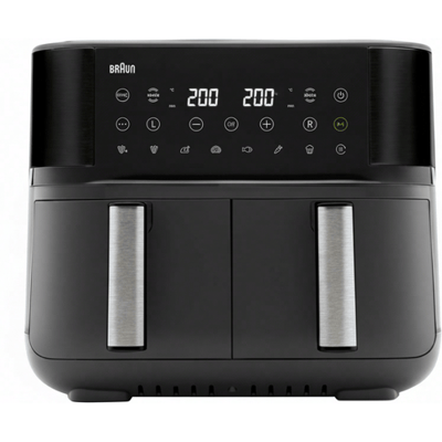 Braun TwinCook 3 Dubbele Airfryer - TD3030 - 8L - 2x4L Vaatwasbestendige Lades - Zwart