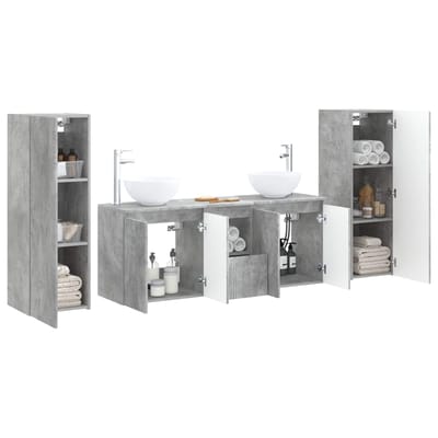 vidaXL - Badkamermeubel - Set - 5 - st - Betongrijs - 33 - x - 34,5 - x - 100 - cm