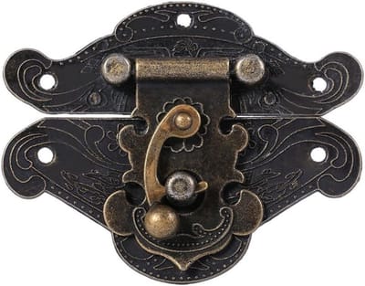 Veiligheidsvergrendeling voor houten sieradenkist - Robuuste hasp en sluitplaat voor meubels, ideaal voor juwelen en opbergdozen (M 2.5" x 2.1")