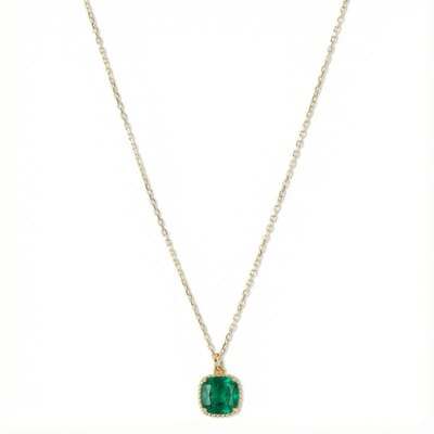 Petit Comité - Dames Ketting Geboortesteen Mei – Smaragd Hanger - 925 sterling Zilver - 18k gold plated