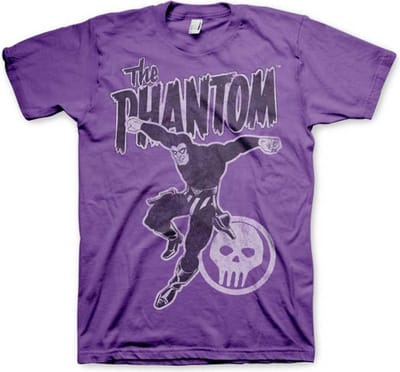 The Phantom Heren Tshirt -S- Jump Distressed Paars