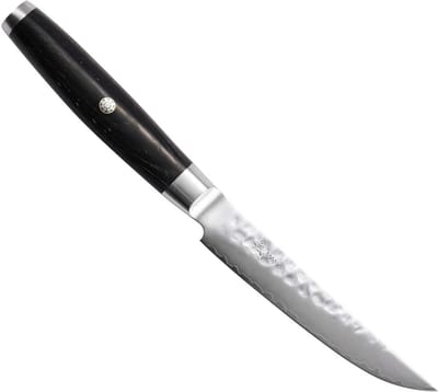 Yaxell Ketu Steakmes 11 cm – SG2 Stalen Kern – Tsuchime Finish – Pakkahout Handvat