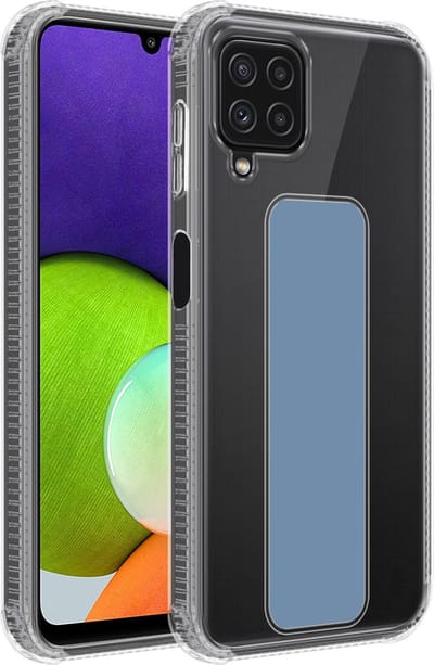 Cadorabo Hoesje geschikt voor Samsung Galaxy A22 4G / M22 / M32 4G in LICHTBLAUW - Beschermhoes gemaakt van flexibel TPU silicone Cover Case met houder en standfunctie