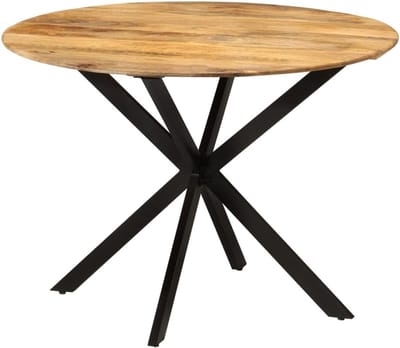 Eettafel Massief Hout - Eetkamertafel Ronde Tafel - Gezellig Dineren - Uniek Natuurlijk Patroon - Ø 110 x 78 cm