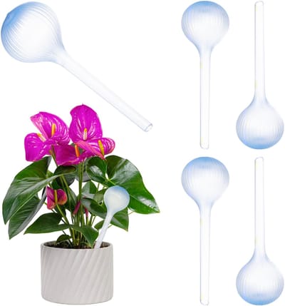 KADAX gieter 400ml voor planten, set van 4, automatische plantenbewatering, bewateringshulp voor kamerplanten, plastic waterdispenser (blauw)