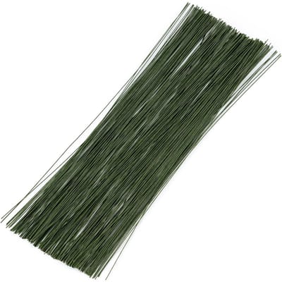 200 Stuks Bloemendraad 22 Gauge Donkergroen 35,6 cm - Hulpmiddelen voor Bloemstukken en Knutselprojecten