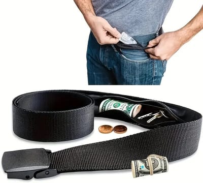Riem Met Verborgen Geldvak I Reis Gelsdriem I Verborgen Geldriem I Taille Portemonee I Anti-diefstal I Speciale Ritssluiting Voor Je Geld I Extra Sterk I Tot 114 Cm I Zwart