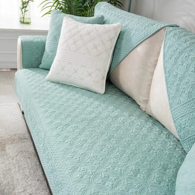 Gewassen Katoen Sofa Kussen Antislip Sofa Handdoek Winter Woonkamer Effen Kleur Decoratie Kussensloop Jacquard Dikke Bankhoes 70x70cm 1pcs