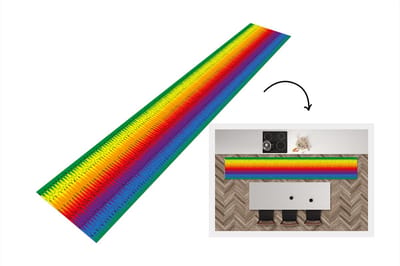 Keukenloper - Loper keuken - Patronen - Regenboog - Abstract - 300x50 cm - Keukenloper vinyl