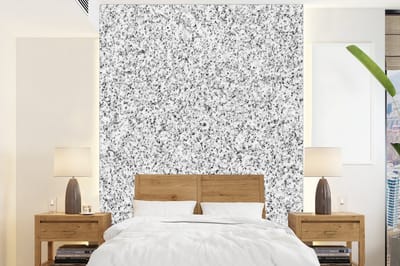 Behang - Fotobehang Graniet - Zwart - Wit - Patroon - Grijs - Breedte 165 cm x hoogte 220 cm
