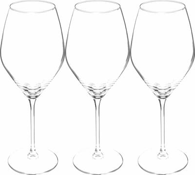 Secret de Gourmet Wijnglazen set Silvia - doosje 12x stuks - chique glas - 34 CL - witte/rode/rose