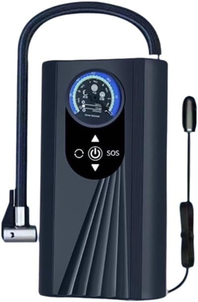 Luchtpomp - Mini auto-luchtcompressor - Met digitaal LCD-display - Draagbaar - Bandenpomp - Ondersteunt USB-opladen - Geschikt voor elektrische fietsen - Zwart