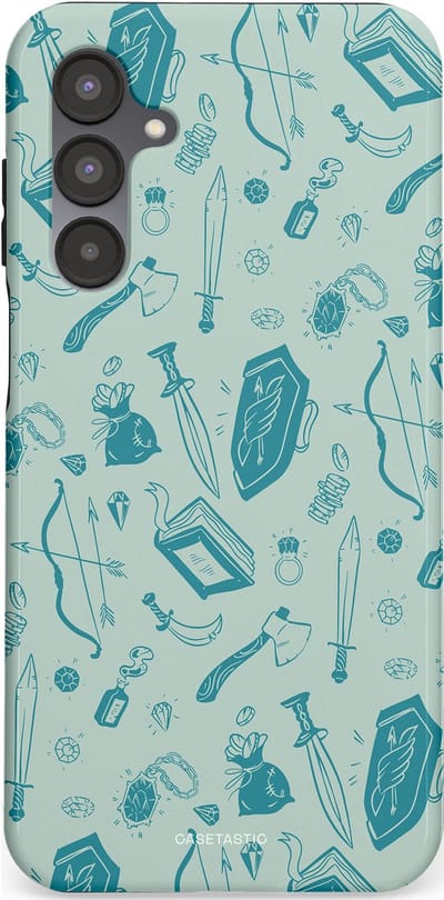 Casetastic Hoesje Geschikt voor Samsung A16 - Stijlvolle Beschermende Duo-layer Case - Avontuurlijke buit vol wapens