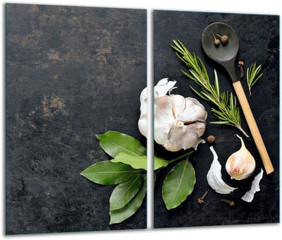 TMK ArtDeko - Snijplank - Glazen Platen - 2x 30x52cm - Kleurrijk Bloemenmotief