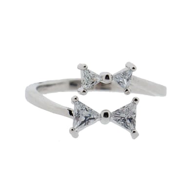 Melady Ring Dames Zilverkleurig Metaal Strikjes Rond Sieraad Juweel