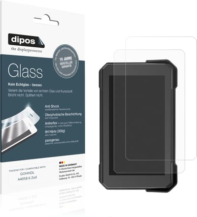 dipos – 2x Matte Pantserfolie geschikt voor GOHHDL A4058 6 Zoll | 9H Screenprotector