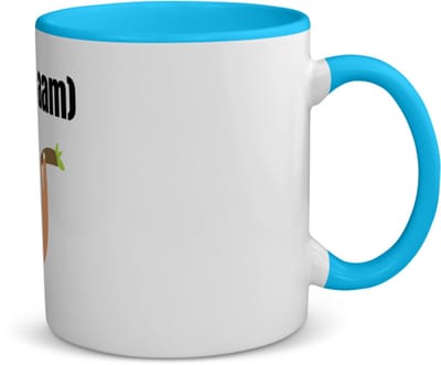 Akyol - luiaard met eigen naam koffiemok - theemok - blauw - Luiaard - luiaard liefhebbers - iemand die houdt van luiaards - verjaardag - cadeau - kado - 350 ML inhoud