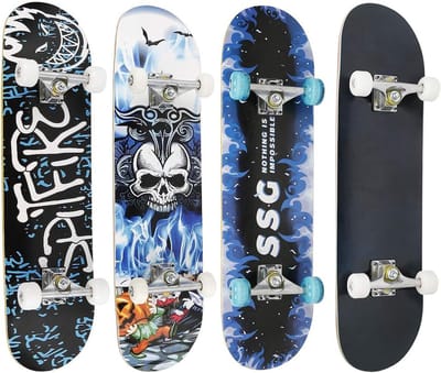 Compleet Skateboard - Esdoorn Hout - Buiten Spelen - ABEC-9 Lagers - 7 Inch Houder - Mural Patroon