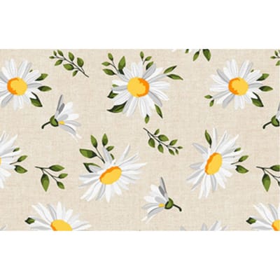 Motiefstof in linnenlook "Margrieten"