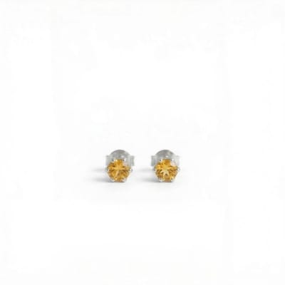 Oorknopjes Geboortesteen November Citrien Zilver | cadeau dames