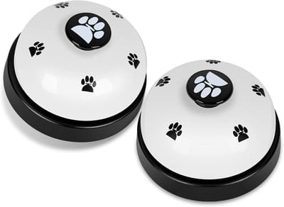 Daity Set van 2 hondenbelletjes voor zindelijkheidstraining, hondendeurbellen, te gebruiken voor zindelijkheidstraining en commando's om naar buiten te gaan, interactief speeltje voor hondensporttraining (wit)
