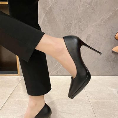 Professionele Commuter Effen Kleur Hoge Hakken Koreaanse Stijl Simpele Puntige Neus Naaldhakken Damesschoenen Sexy Temperament Damesschoenen 40 gray