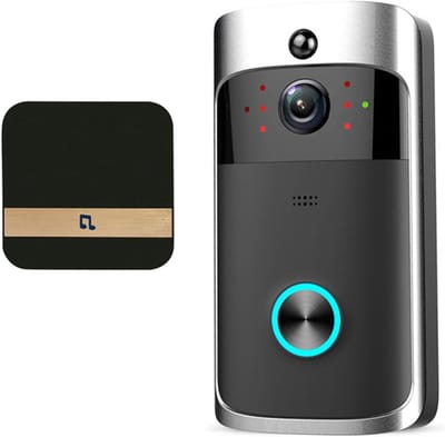 Videodeurbel Camera - Slimme Deurbel WiFi - Huisbeveiliging - Tweerichtingsgesprek - 166° Kijkhoek - Zwart