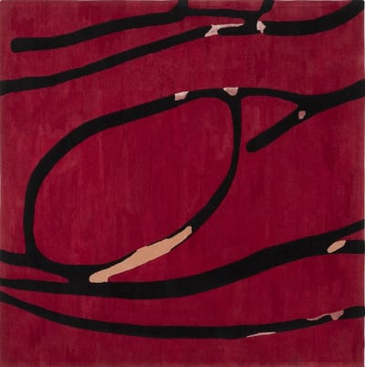 Acsento x Sofie Neirynck Basho Red Vloerkleed - 250 x 250 cm - Rood - Rechthoekig - Wol, Viscose - Woonkamer, Eetkamer, Slaapkamer - Abstract - Modern, Design