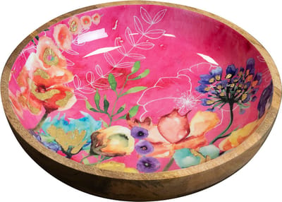 TS Collection - Bowl Fiesta fuchsia - 31x7 - Metaal & Epoxy - Exclusieve woonitems voor binnen - Handgemaakt - Unieke print - Designed by Lammie