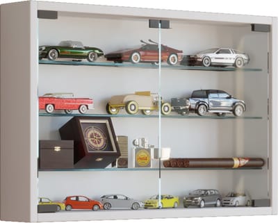 Houten glazen wandvitrinekast Wandvitrinekast Collector vitrine Mandosa M