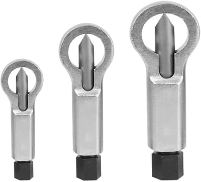 Dailygoods- Moerextractor Set - 3 Stuks - Voor Beschadigde Moeren - Metalen Moer Splitter - Geschikt voor 9-12mm/12-16mm/16-22mm - Eenvoudig in Gebruik - Moersleutel