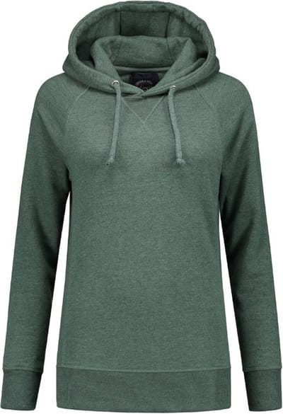 Lemon & Soda Heavysweat raglan sweater met capuchon voor dames groen gemêleerd maat S