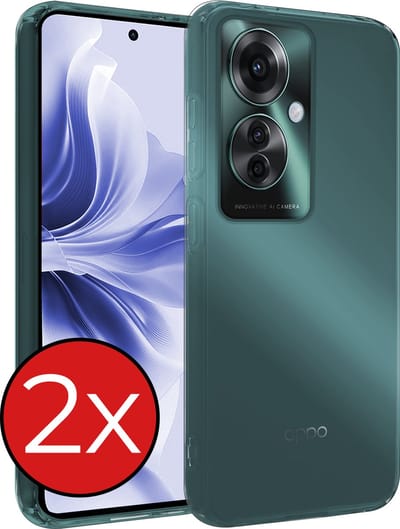 Hoesje - 2 Stuks - Geschikt voor OPPO Reno 11F - Sterk & Shockproof - Telefoonhoes - Back Cover - Case Siliconen - Telefoon Hoes - Transparant