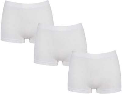 J&C Underwear 3-pack Dames katoenen boxershort 4166 Wit - maat S/M