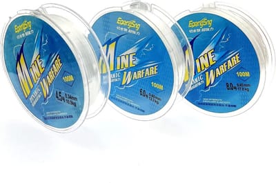 3 Stuks 100 Meter Duidelijke Nylon Monofilament Vislijn - 8mm, 6mm, 4.5mm