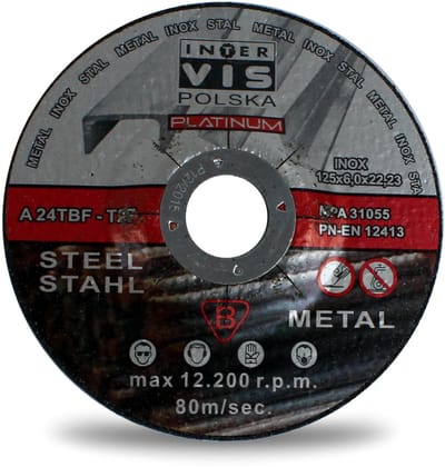 Inter-Vis Platinum Serie - Slijpschijf voor Metaal - 125mm - 6mm Dikte - Wypukła