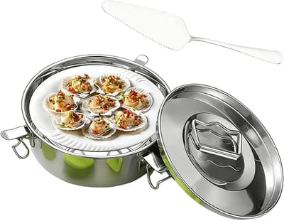 Stoominzet Roestvrijstaal - Stoompan met deksel - Gezond Koken - Gelijkmatige Warmteverdeling - 19 x 7.5 cm - Zilverkleurig