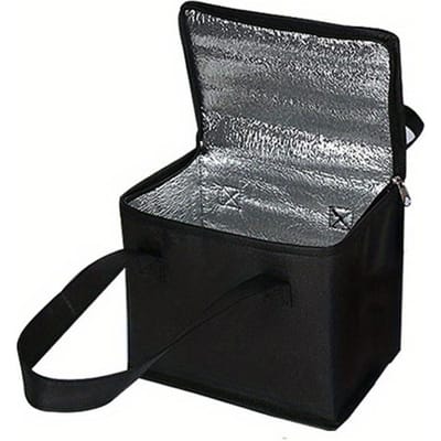 Warme koeltas Draagbare lunchkoeler Opvouwbare tas Picknick-ijspakket voor buiten Warme aluminiumfolie voedselzak zwart