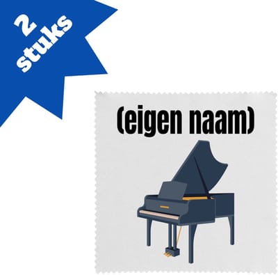 Akyol - piano met eigen naam brillendoekjes - Piano - muziek liefhebbers - iemand die houdt van piano spelen - verjaardag - cadeau - kado - 17,8 bij 17,8 cm - 2 stuks