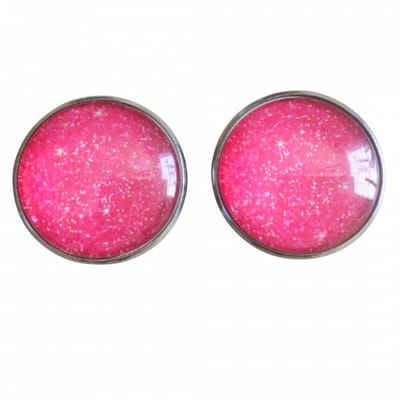 Clip Oorbellen-Extra groot-Roze-2.5 cm-Metaal Felita