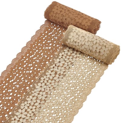 Dailygoods- Kantlint 10 meter - Bloemenlint - Elastische stof - Sieraden maken - Bruiloft/feestdecoratie - Gemengde kleuren