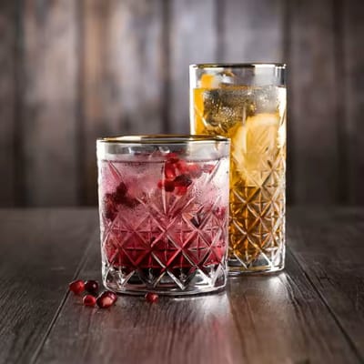 Luxe Whiskey Glazen met Gouden Rand - Set van 6 (240ml)
