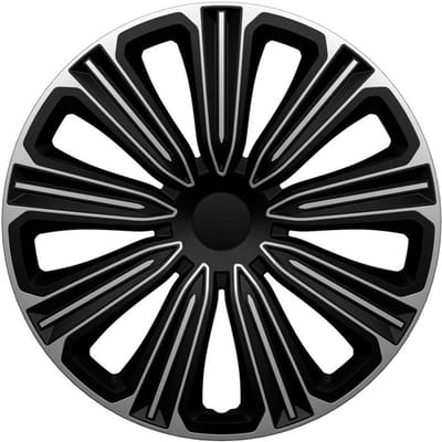 Wieldoppen ROSSO-SB 14 inch ZILVER/ZWART. Set a 4 stuks (CONTROLEER UW BANDENMAAT en lees a.u.b. de onderstaande, uitgebreide tekst!)