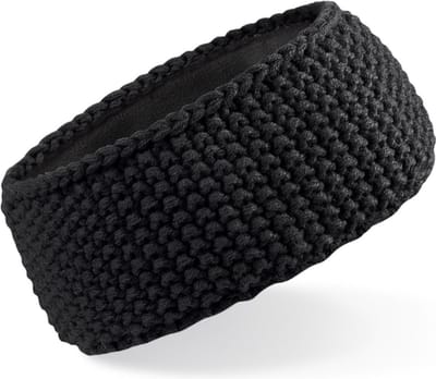 Beechfield - Hoofdband - Dames - One-size - Gebreid - Winter - Acryl - zwart
