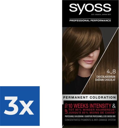 Syoss - Haarverf - 4_8 - Chocoladebruin - 115ml x 3