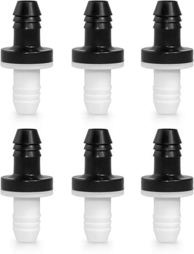 Cosensi- Terugslagklep 10mm - 6 stuks - Hoogwaardige ABS - Duurzaam - Temperatuurbestendig 25°C tot 60°C - Siliconen rubber membraan
