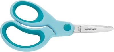 Westcott schaar - Kids - 13cm - soft grip - spitse punt - turquoise - linkshandig - AC-E21585