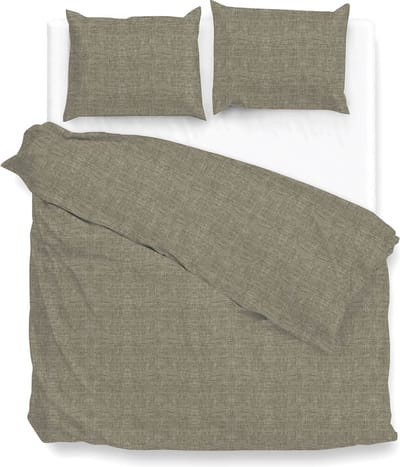 ZoHome Lino Dekbedovertrek - Tweepersoons - 200x200/220 cm - Palm Taupe