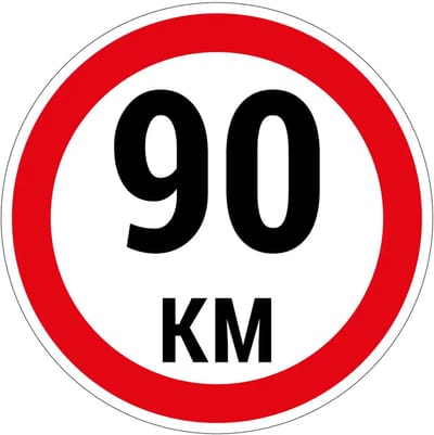 90 km bord | gecoat dibond materiaal | 10 cm