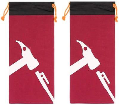 Dailygoods- Tentharingen 30 cm - Tentharingzak 2 stuks - Draagbaar - Hoogwaardig Oxford-doek - Duurzaam - Rood